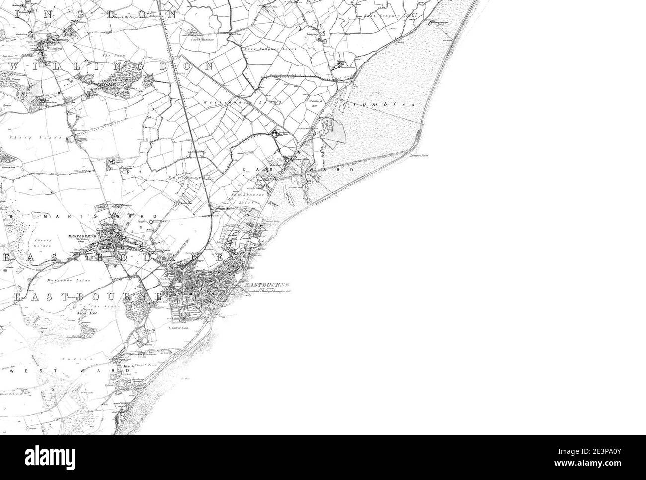 Map of Sussex Sheet 080, Ordnance Survey, 1877-1880 Stock Photo - Alamy