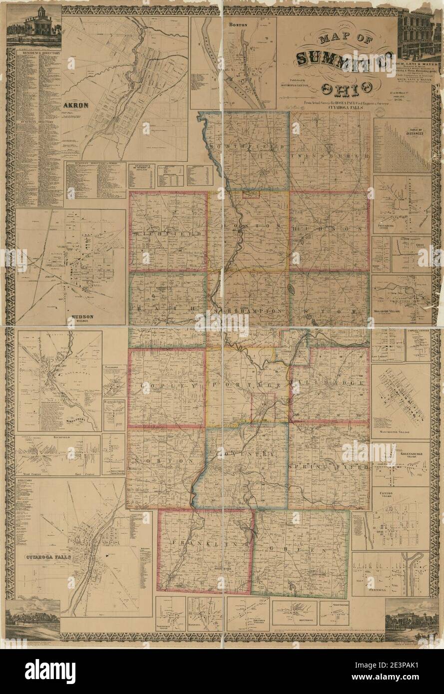 Map of Summit Co., Ohio Stock Photo Alamy