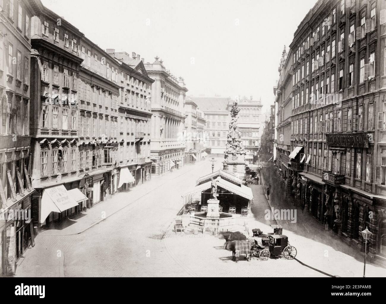 Vintage 19th century photograph: Austria, Vienna, street scene, Der Graben Stock Photo