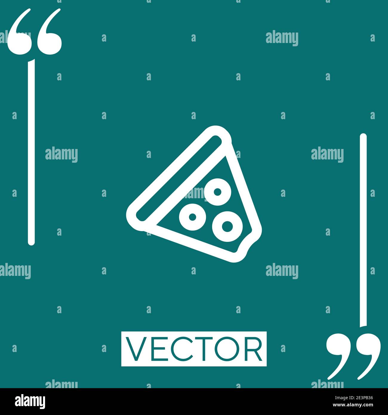 pizza triangular bitten piece outline Linear icon. Editable stroke line Stock Vector
