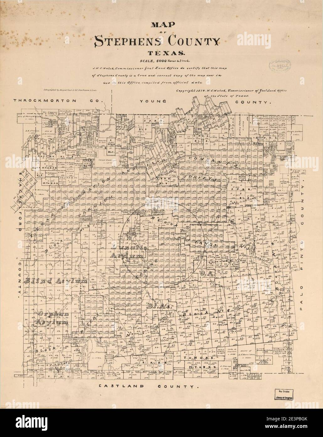 Map of Stephens County, Texas Stock Photo Alamy