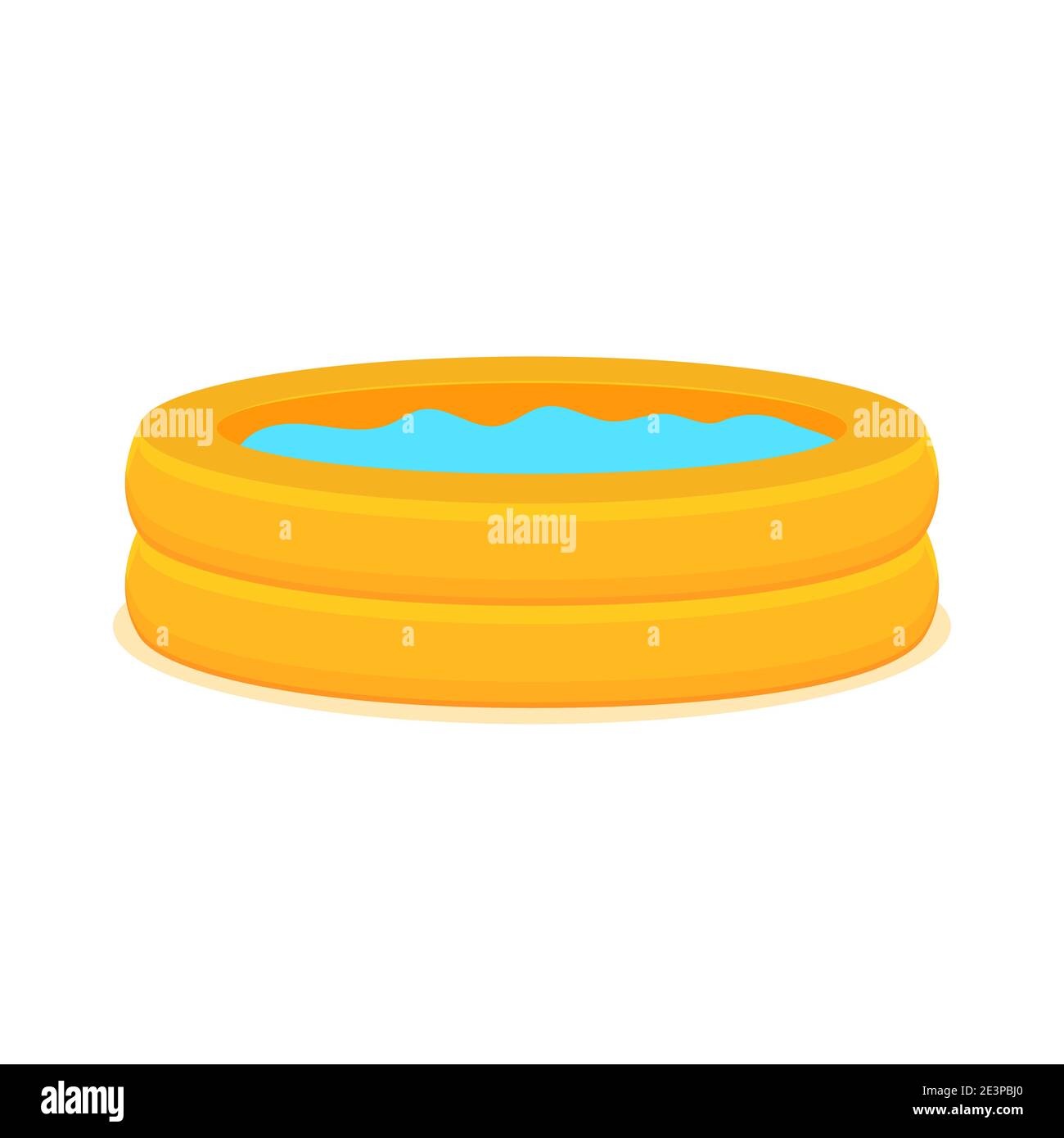 Inflate backyard pool baby plastic flat vector. Portable rubber pool