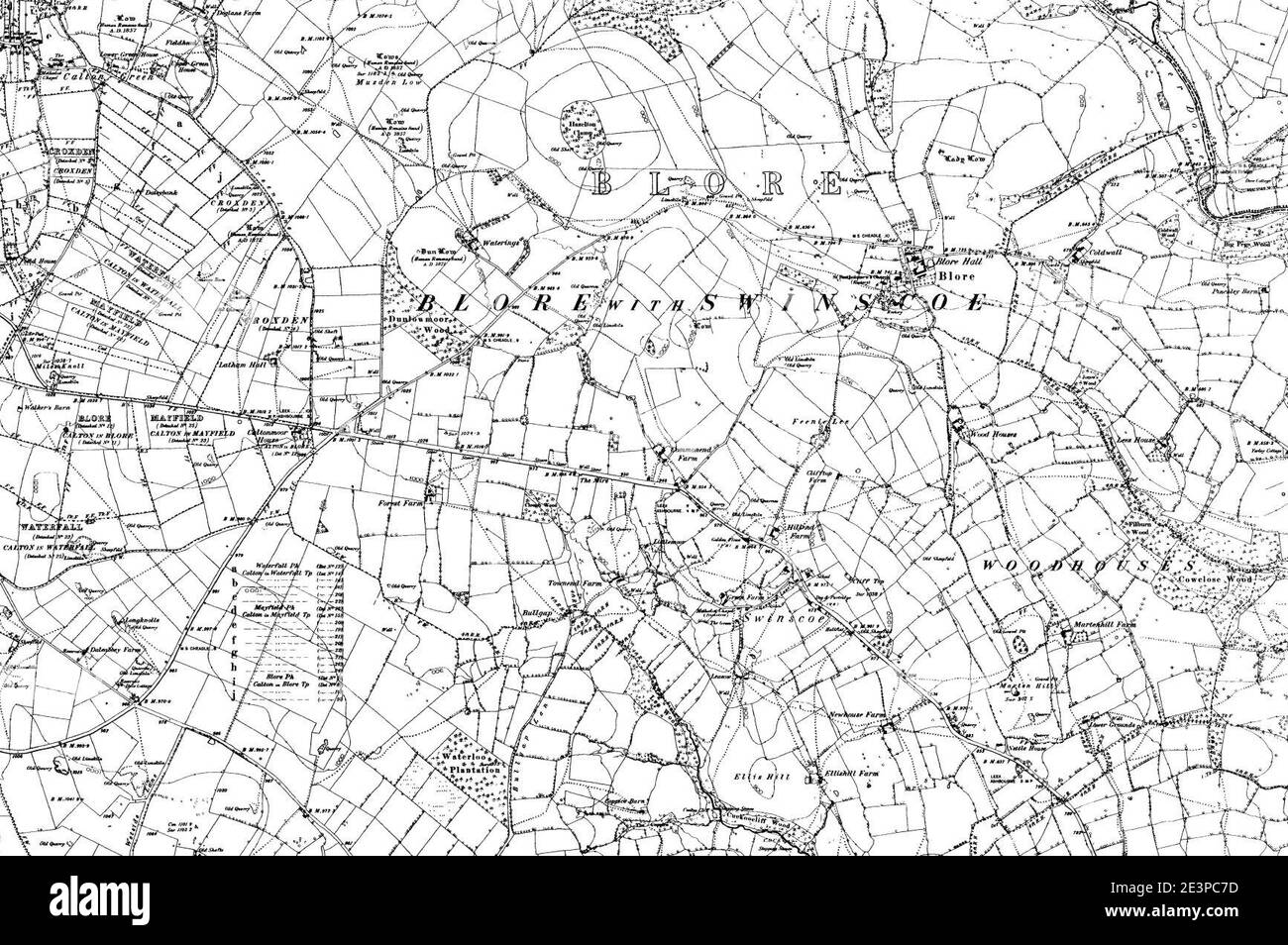 Map of Staffordshire OS Map name 014-SE, Ordnance Survey, 1883-1894