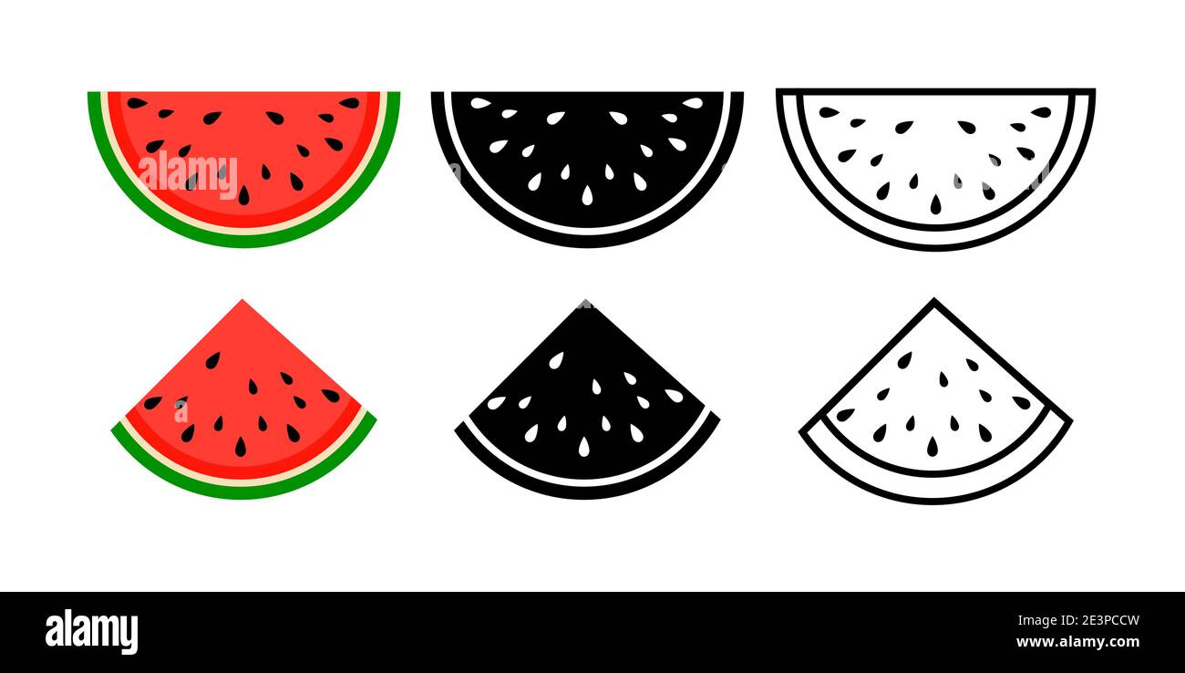 Watermelon background bite icon. Melon vector food slice cartoon fruit