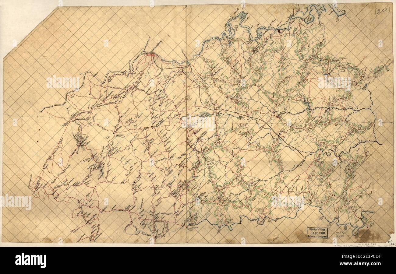 Map of Spotsylvania and Caroline Counties, Virginia Stock Photo - Alamy