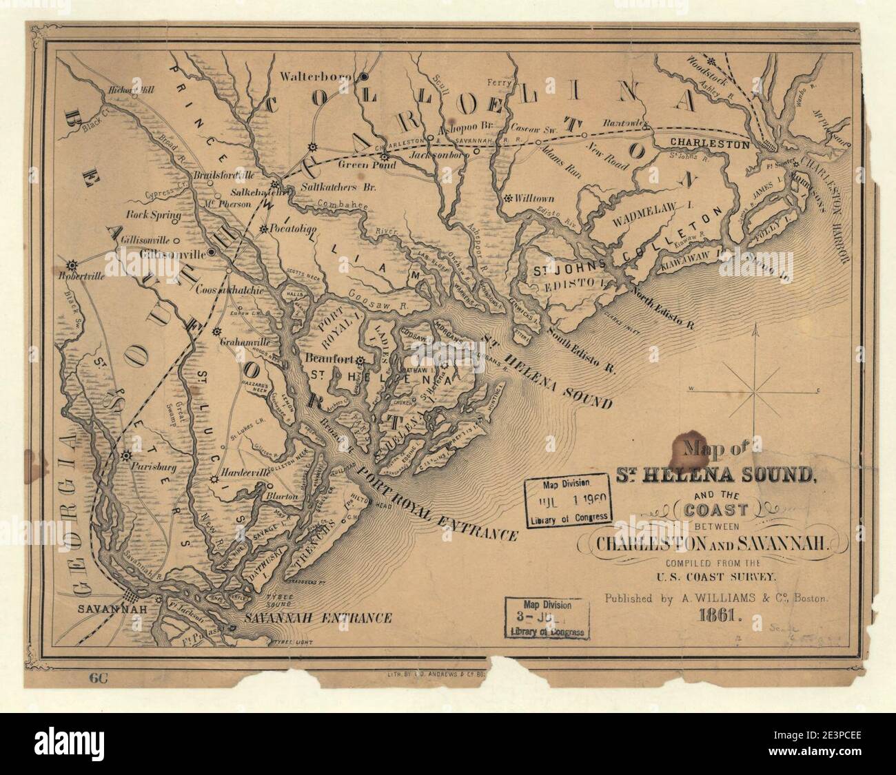St Helena Sound Map Map Of St. Helena Sound, And The Coast Between Charleston And Savannah  Stock Photo - Alamy