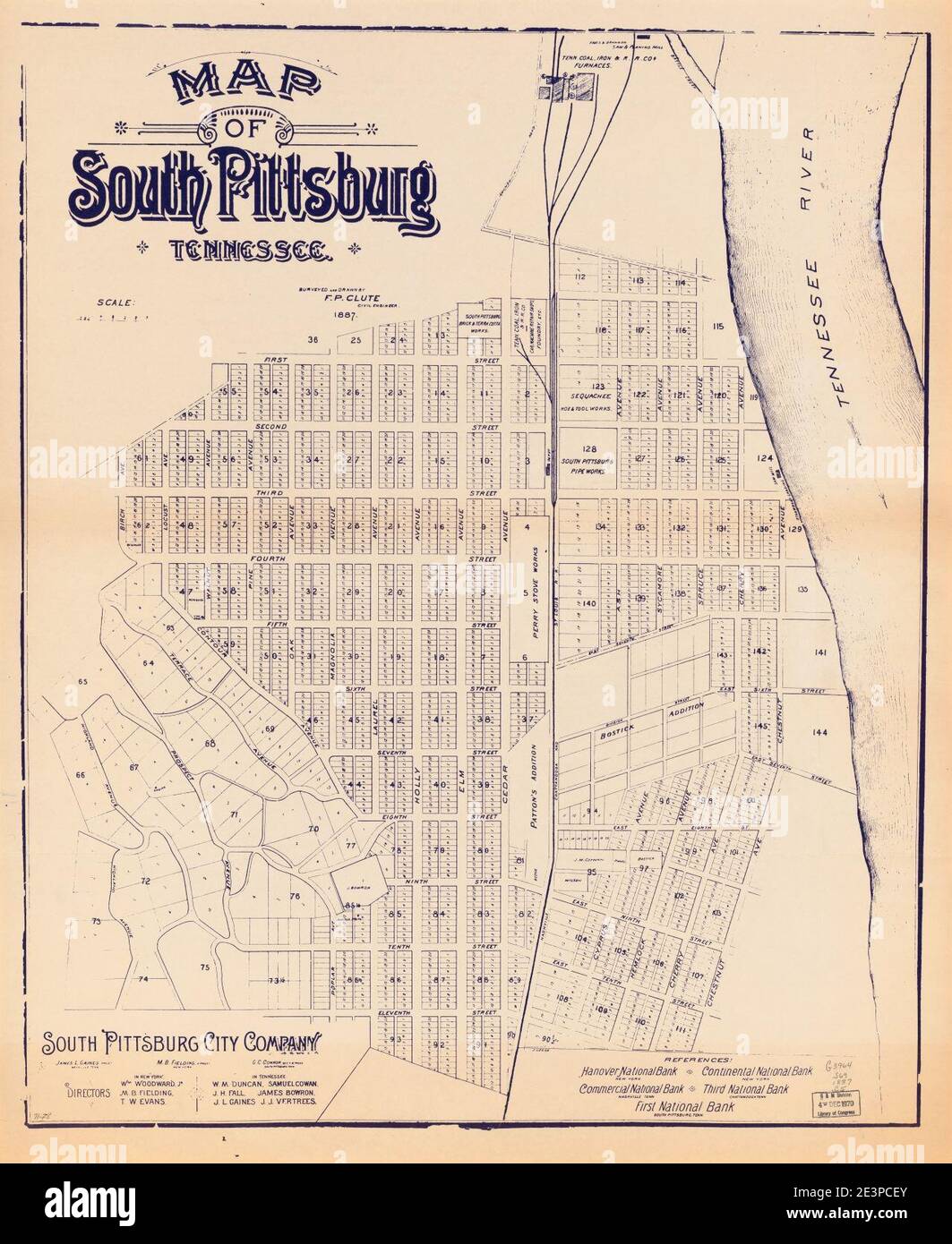 Map of South Pittsburg, Tennessee Stock Photo Alamy