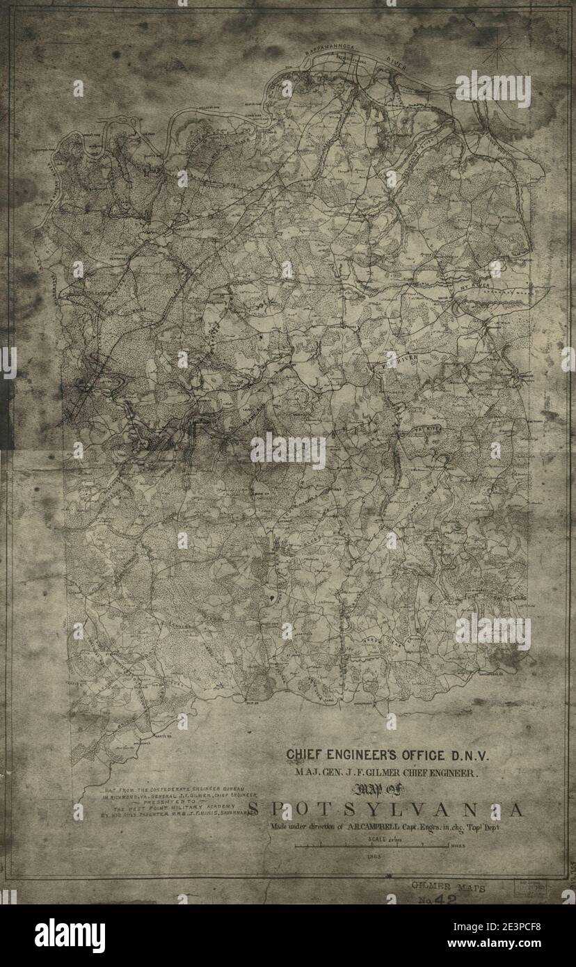 Map of Spotsylvania Stock Photo - Alamy