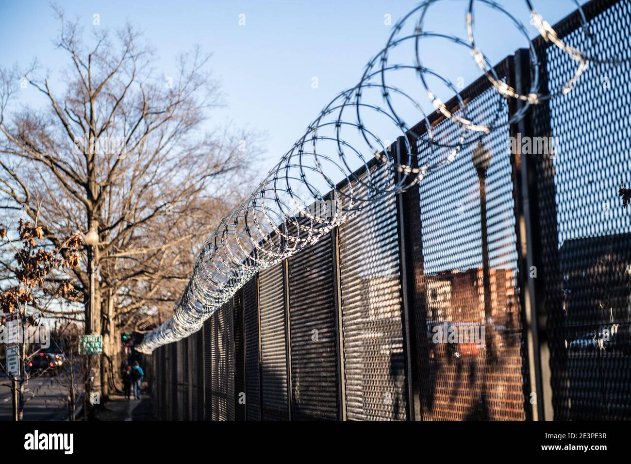 Capital Building Razor Wire WASHINGTON D.C., JANUARY 19- Razor wire covers the top of the fencing ...
