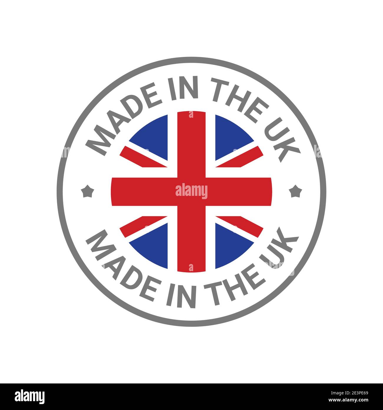 Made in UK Britain flag logo. English brand sticker made in Britain
