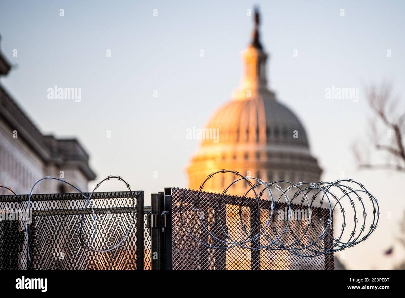 Innauguration Razor Wire WASHINGTON D.C., JANUARY 19- Razor wire covers the top of the fencing ...