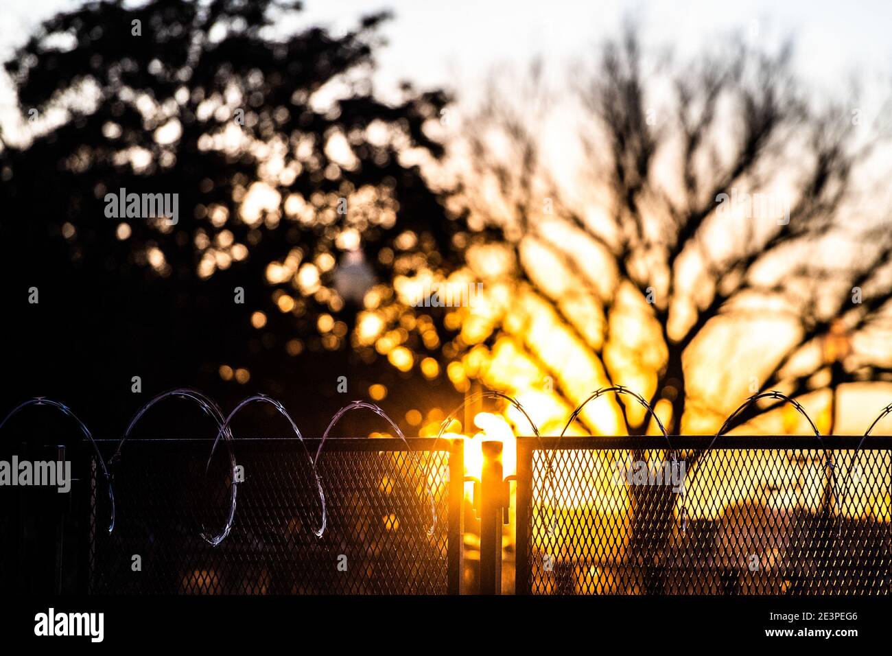 Innauguration Razor Wire WASHINGTON D.C., JANUARY 19- Razor wire covers the top of the fencing ...