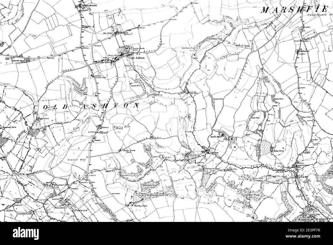 Map of Somerset OS Map name 008-NW, Ordnance Survey, 1884-1894 Stock ...