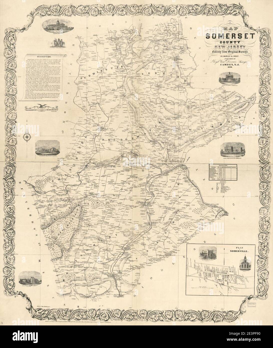 Map of Somerset County, New Jersey entirely from original surveys