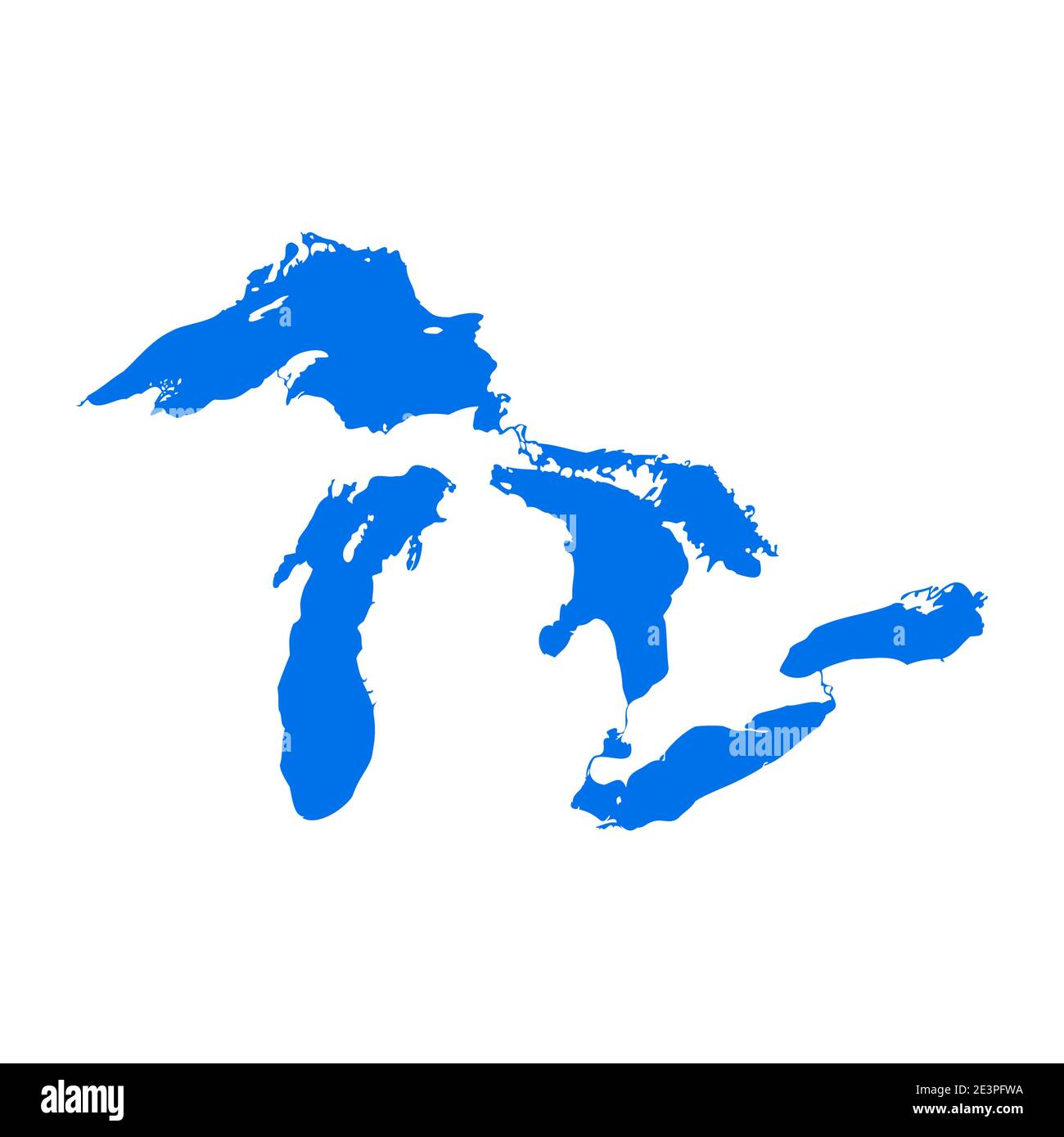 Great lakes map michigan superior vector silhouette abstract illustration map Stock Vector