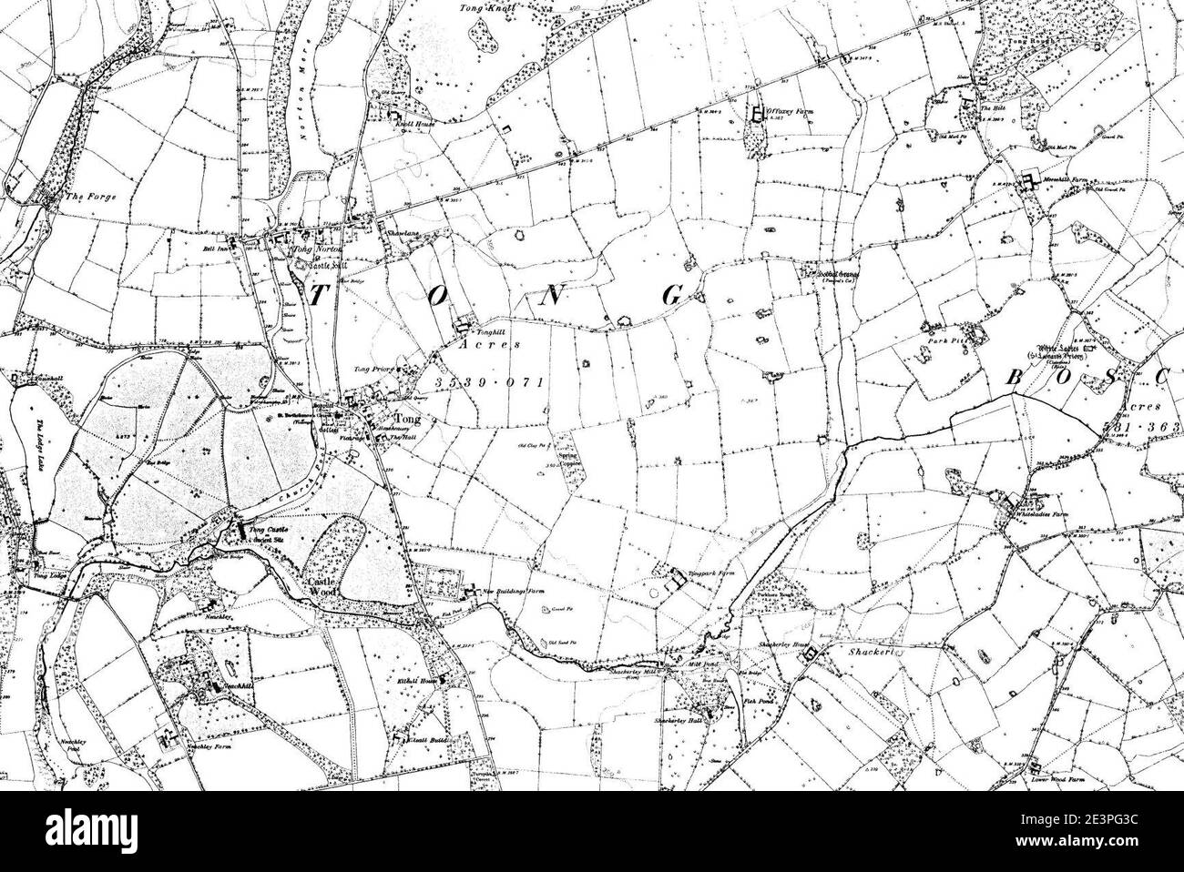Map of Shropshire OS Map name 044NE, Ordnance Survey, 18831895 Stock