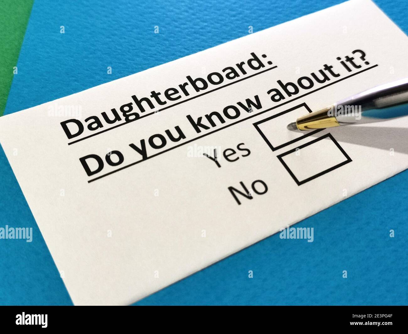 One person is answering question about daughterboard. Stock Photo