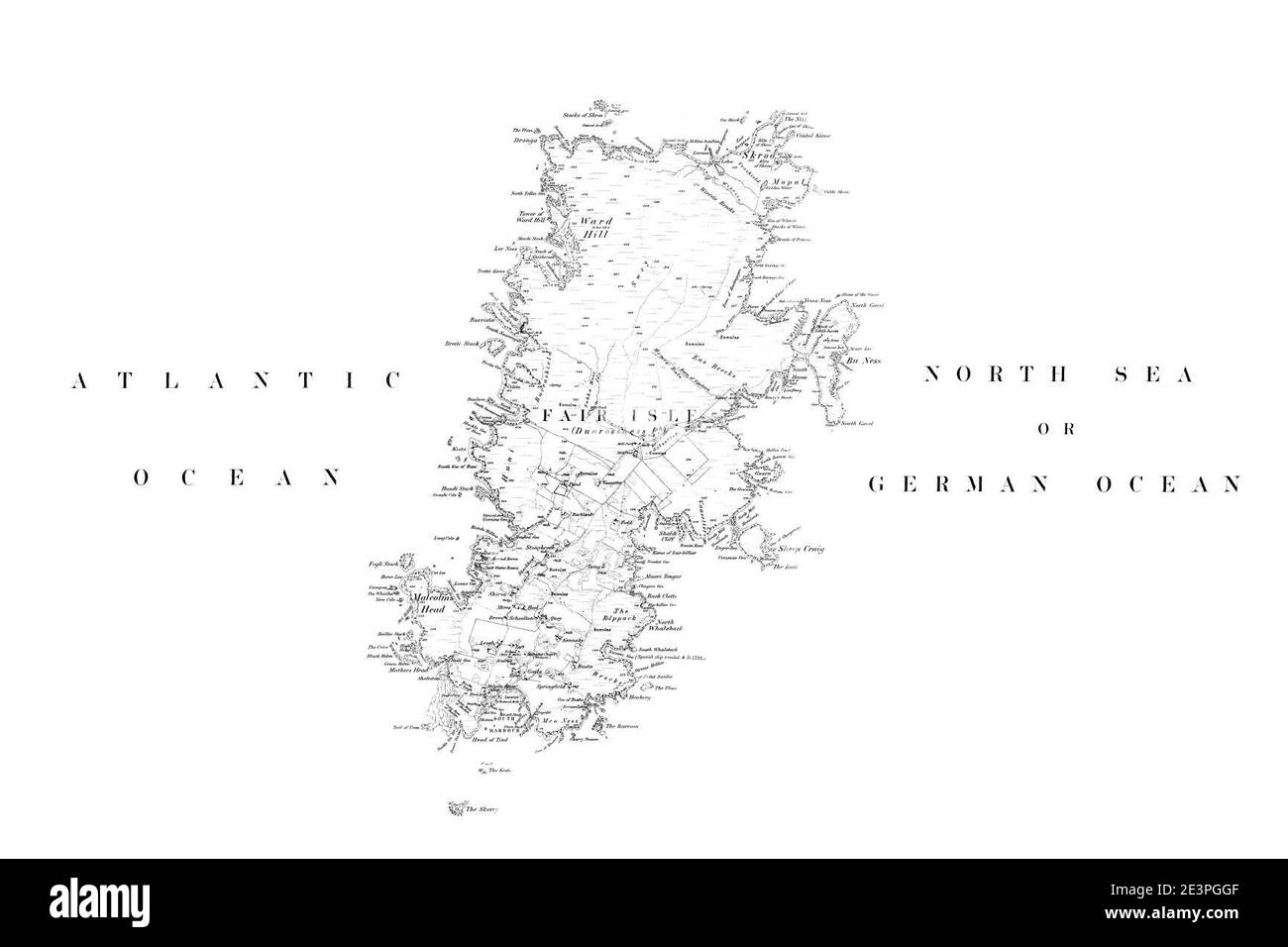 Map of Shetland Sheet 069, Ordnance Survey, 1880-1882 Stock Photo - Alamy