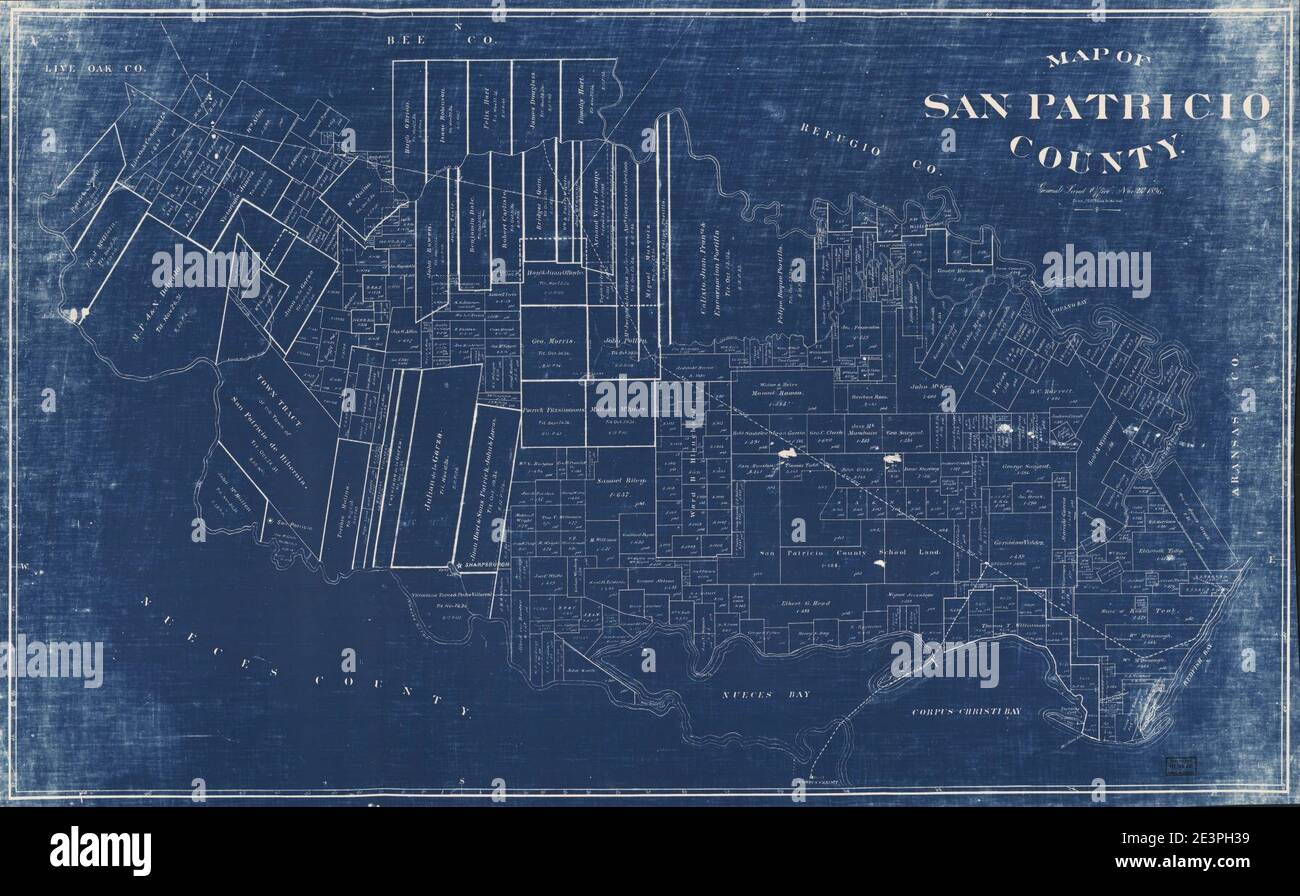 Map of San Patricio County Stock Photo Alamy