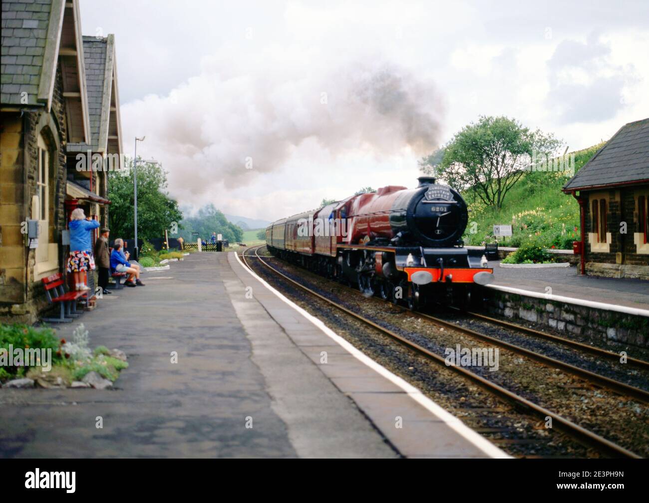 Princess Class no 6201 Princess Elizabeth at Horton in Ribblesdale, Settle to Carlisle railway Stock Photo