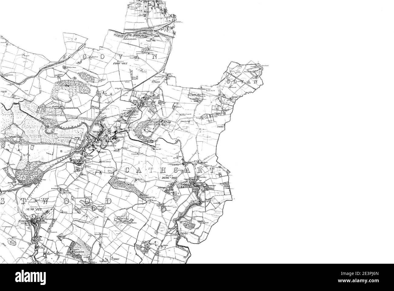 Map of Renfrewshire Sheet 013, Ordnance Survey, 18631864 Stock Photo
