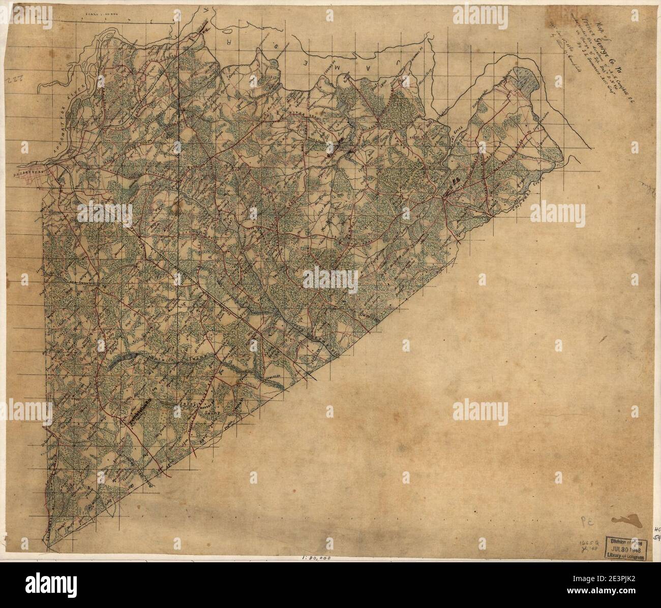Price George Map Map of Prince George Co., Va Stock Photo - Alamy