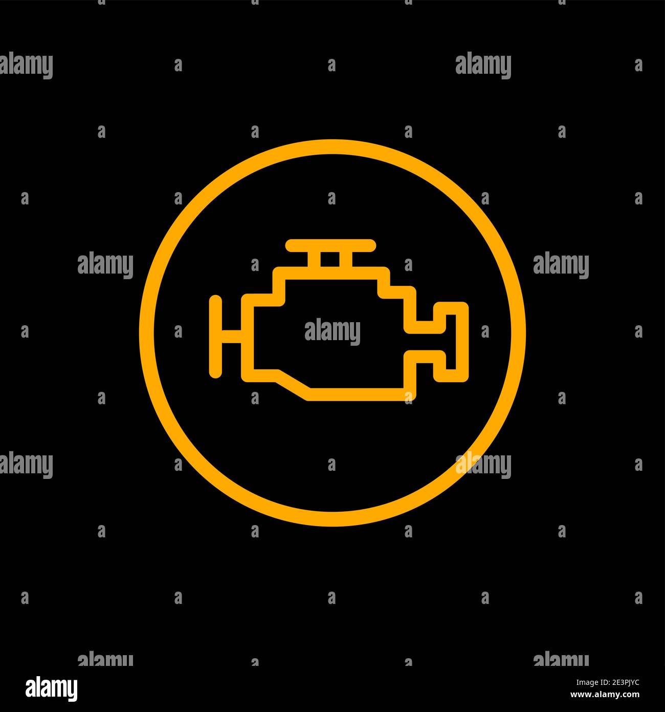 Engine car check icon. Car vector dashboard engine silhouette alert