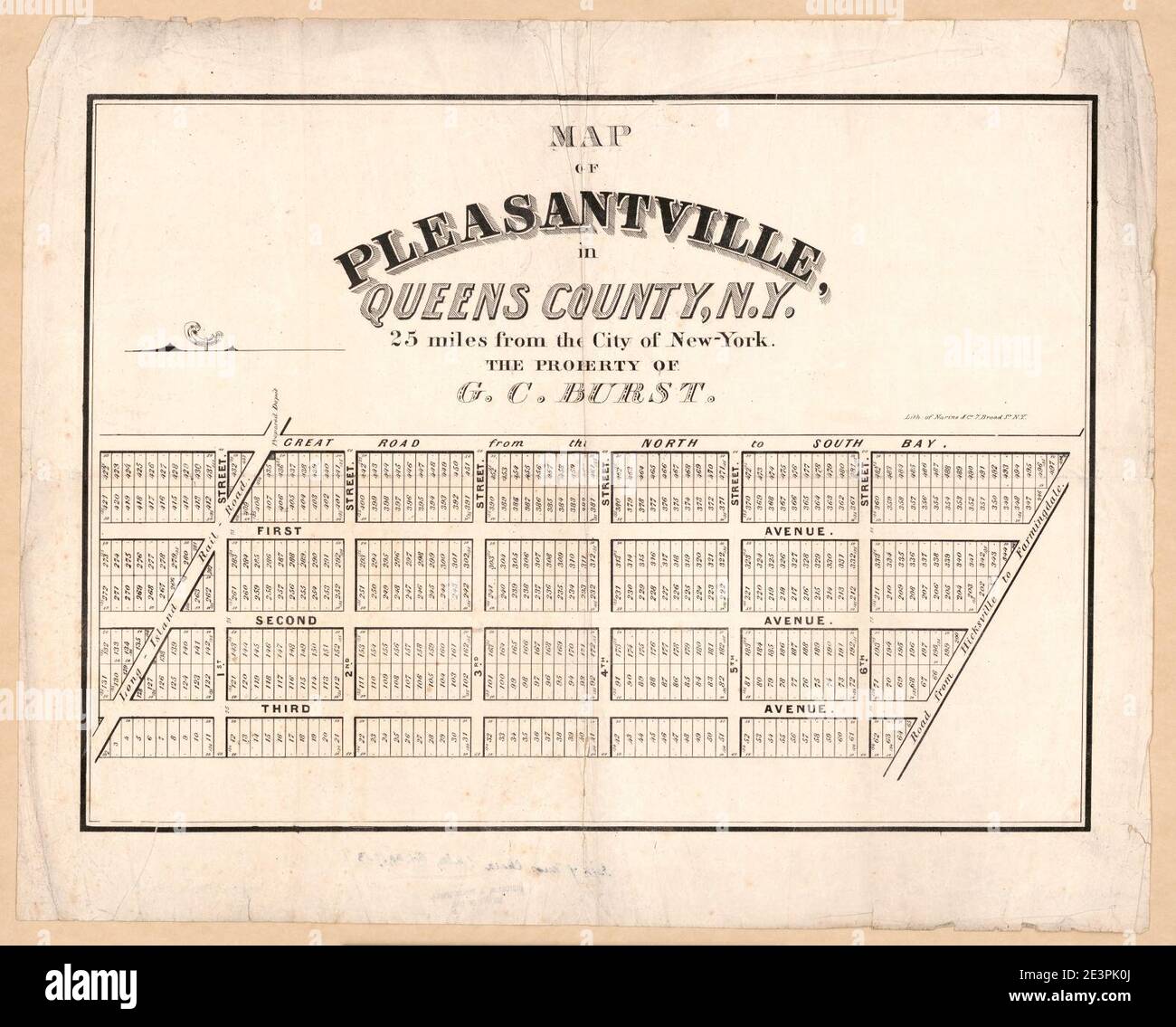 Map of Pleasantville in Queens County, N.Y. 25 miles from the city of