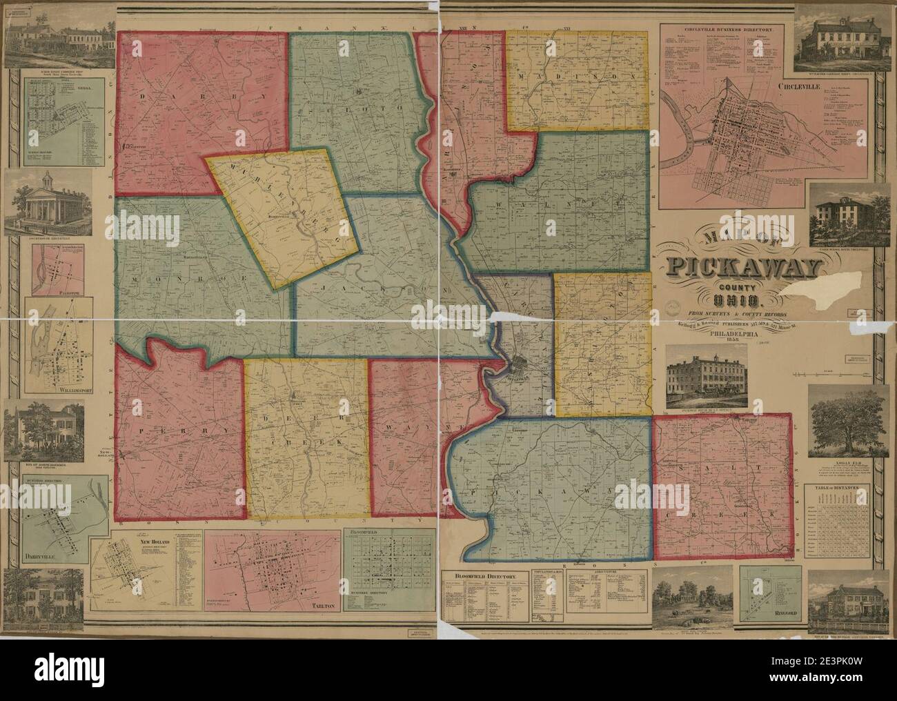 Map of Pickaway County, Ohio Stock Photo Alamy
