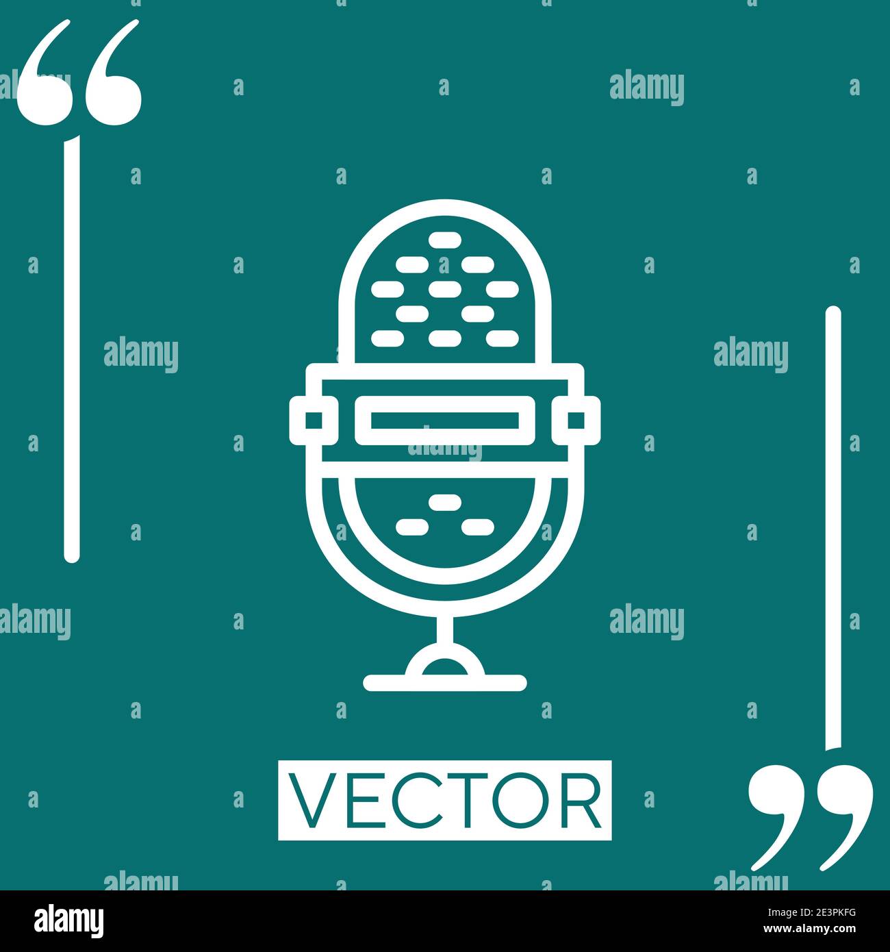 microphone vector icon Linear icon. Editable stroke line Stock Vector
