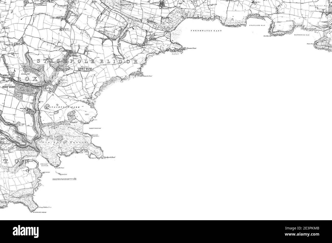 Map of Pembrokeshire Sheet 043, Ordnance Survey, 18681892 Stock Photo Alamy