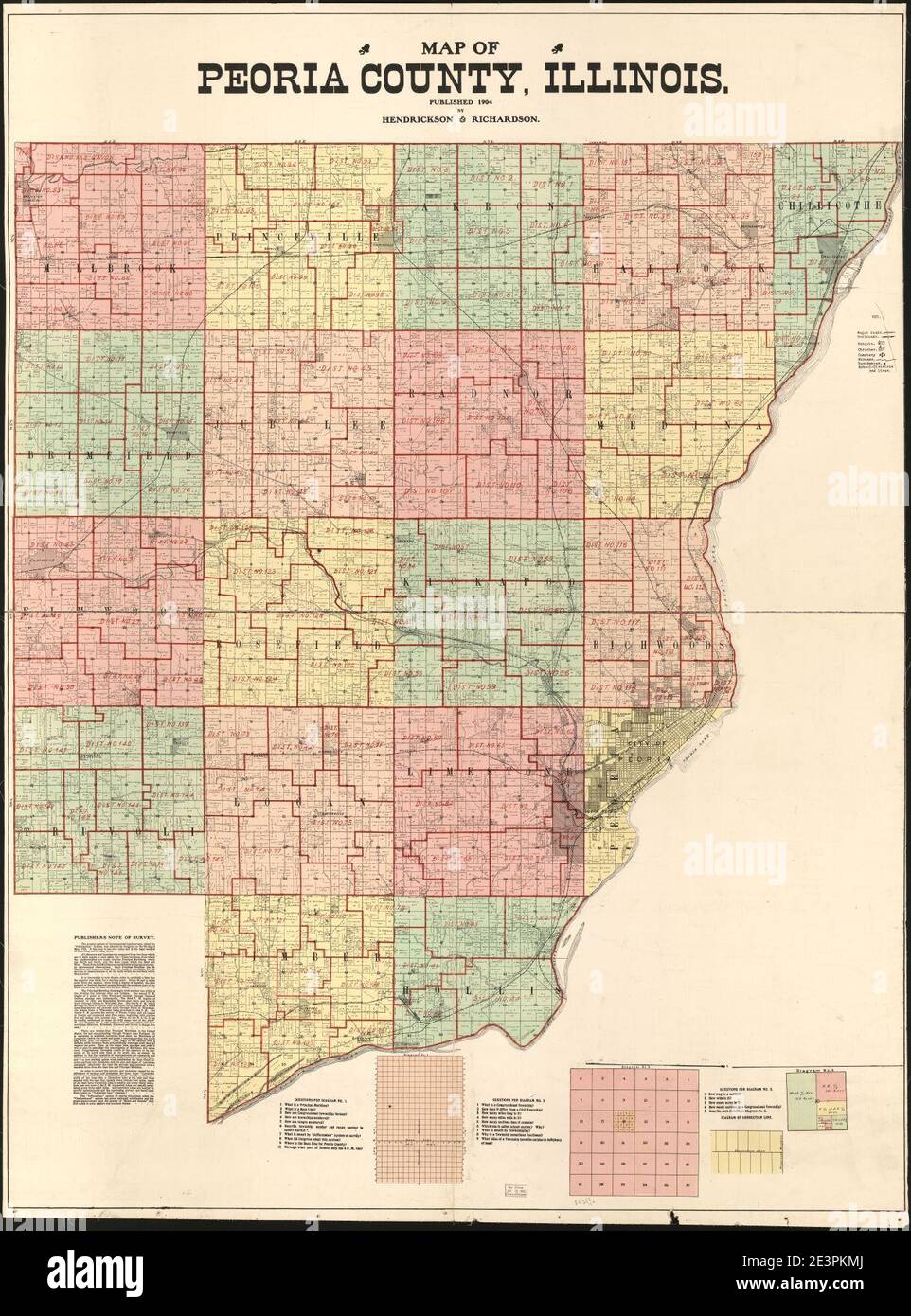 Map of Peoria County, Illinois Stock Photo Alamy