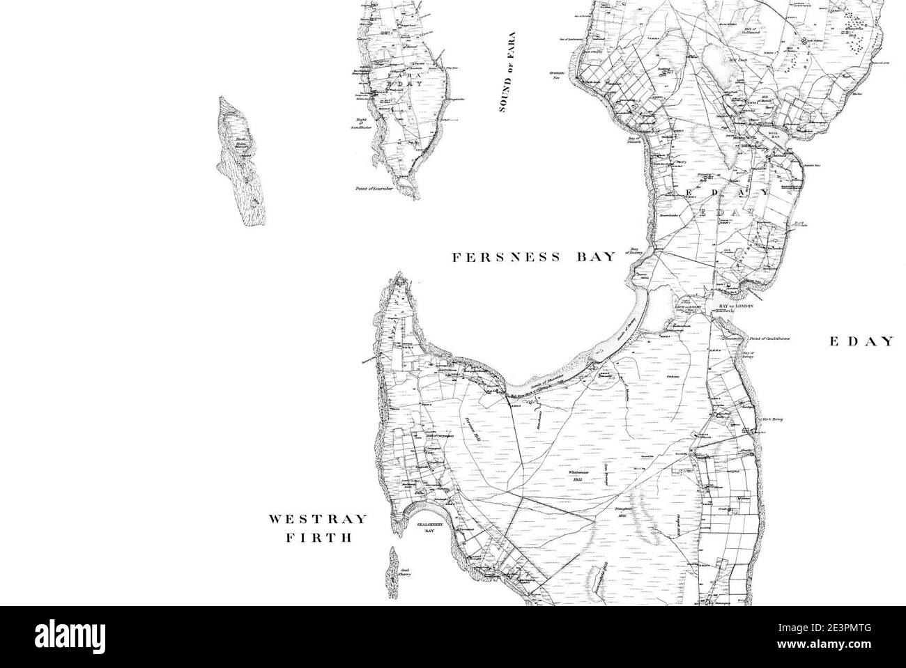 Map of Orkney Sheet 086, Ordnance Survey, 1882. Stock Photo