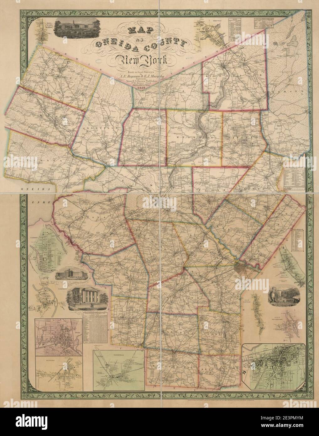 Map of Oneida County, New York from actual surveys Stock Photo Alamy