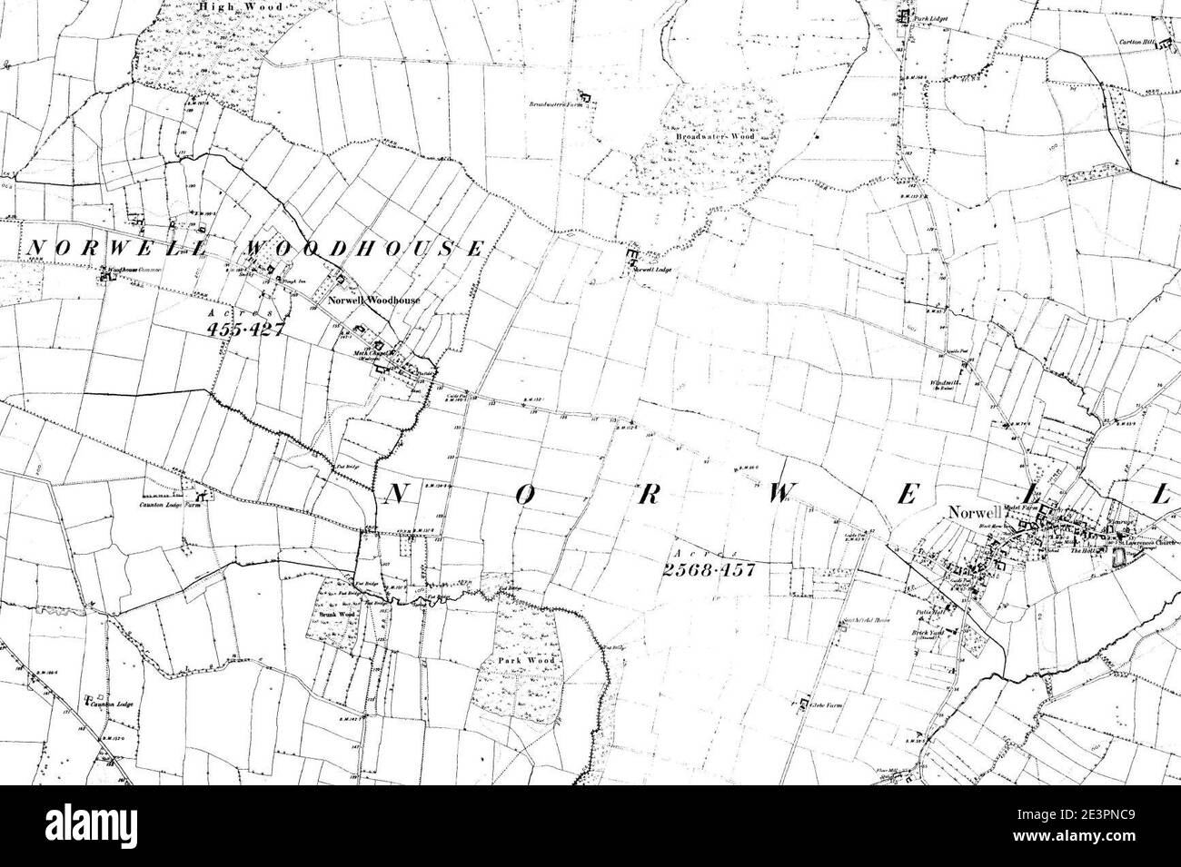 Map of Nottinghamshire OS Map name 025SW, Ordnance Survey, 18831899