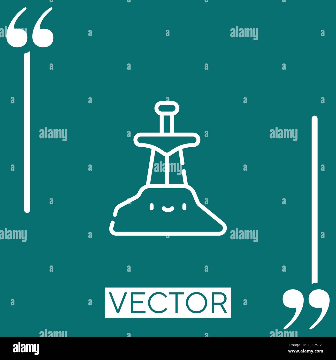 excalibur vector icon Linear icon. Editable stroked line Stock Vector