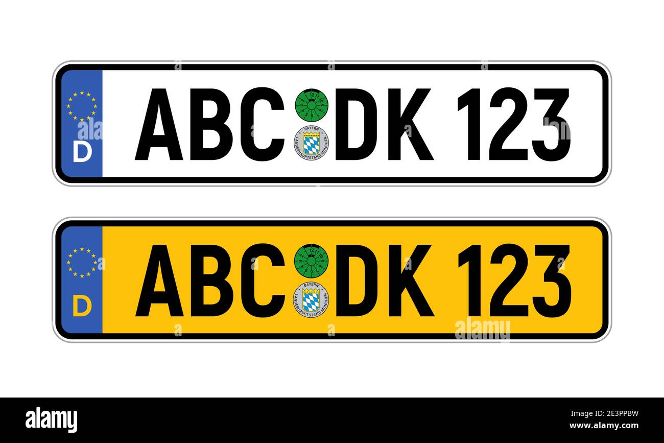 German car license plate vehicle registration isolated sign Stock Vector  Image & Art - Alamy