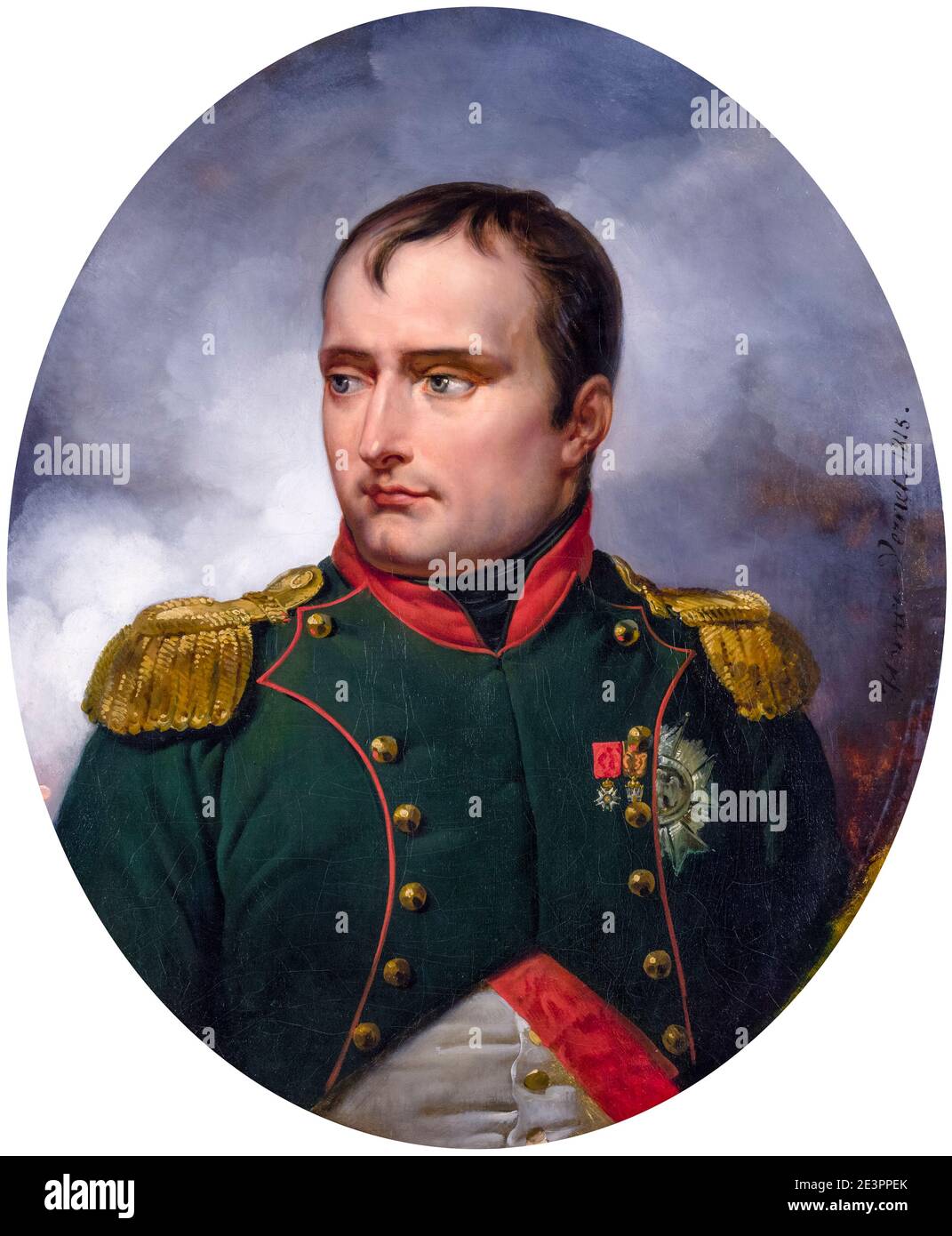 Napoleon Bonaparte I (1769-1821), portrait painting by Horace Vernet, 1815 Stock Photo
