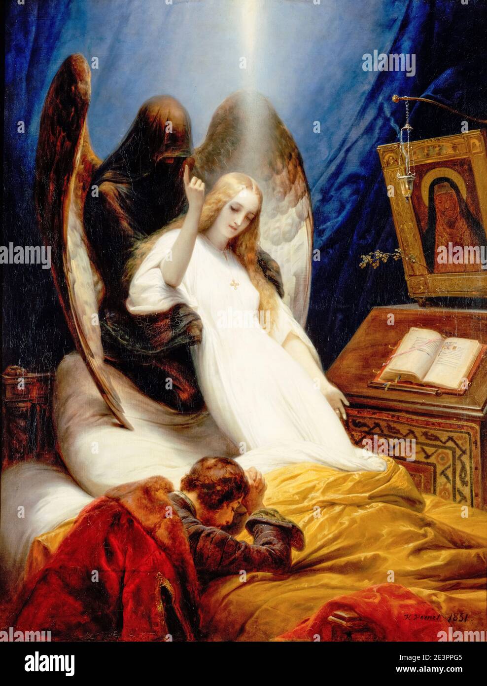 Horace Vernet, The Angel of Death, painting, 1851 Stock Photo