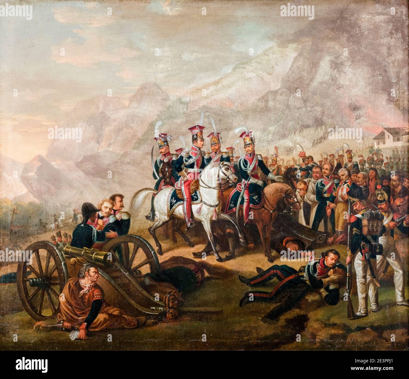 Horace Vernet, The Battle of Somosierra (30th November 1808), painting, 1839 Stock Photo