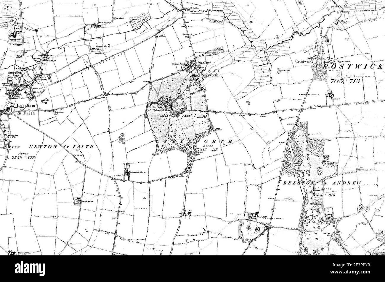 Map Of Norfolk Os Map Name 051 Se Ordnance Survey 1883 1897 Stock