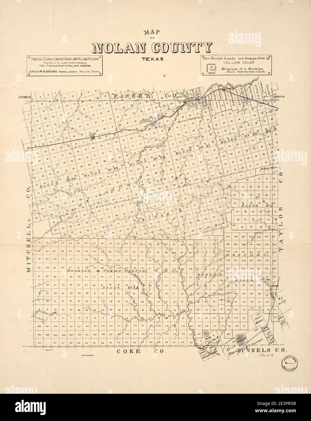 Map of Nolan County, Texas Stock Photo Alamy