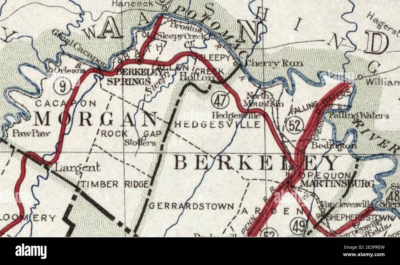 Map of County in West Virginia Stock Photo Alamy