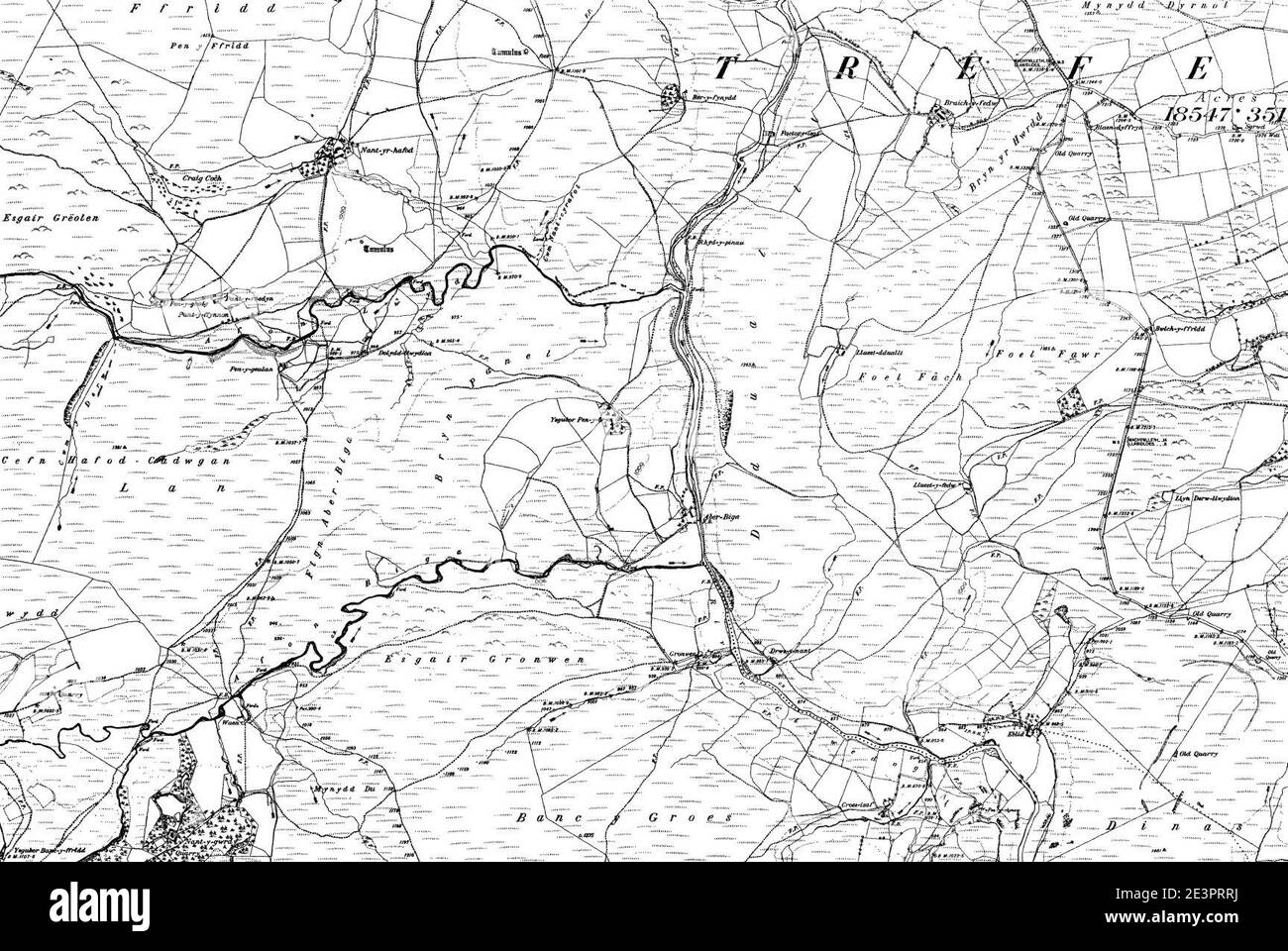 Map of Montgomeryshire OS Map name 041NW, Ordnance Survey, 18851896