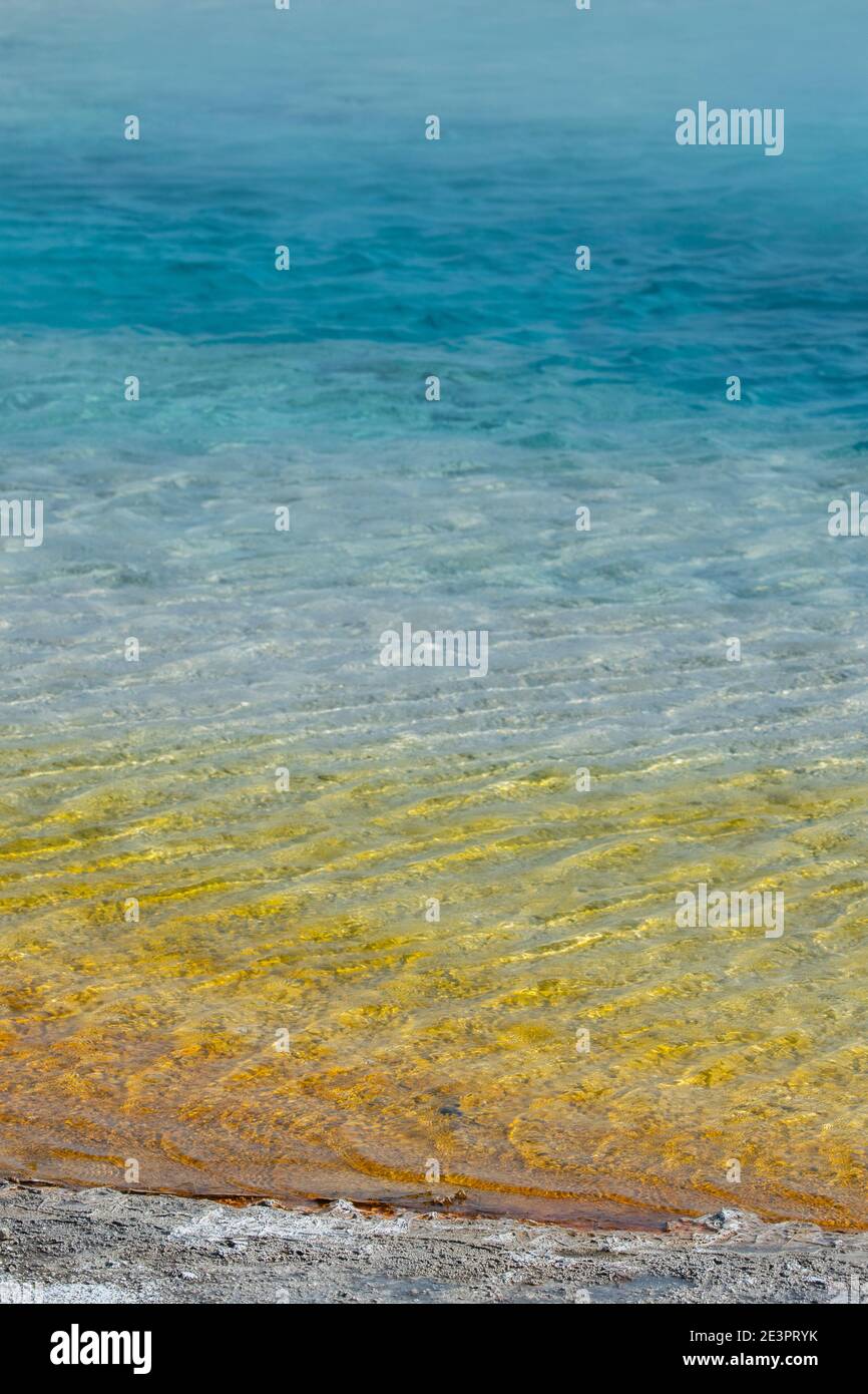 North America, Wyoming, Yellowstone National Park. Black Sand Basin, Rainbow Pool. Stock Photo