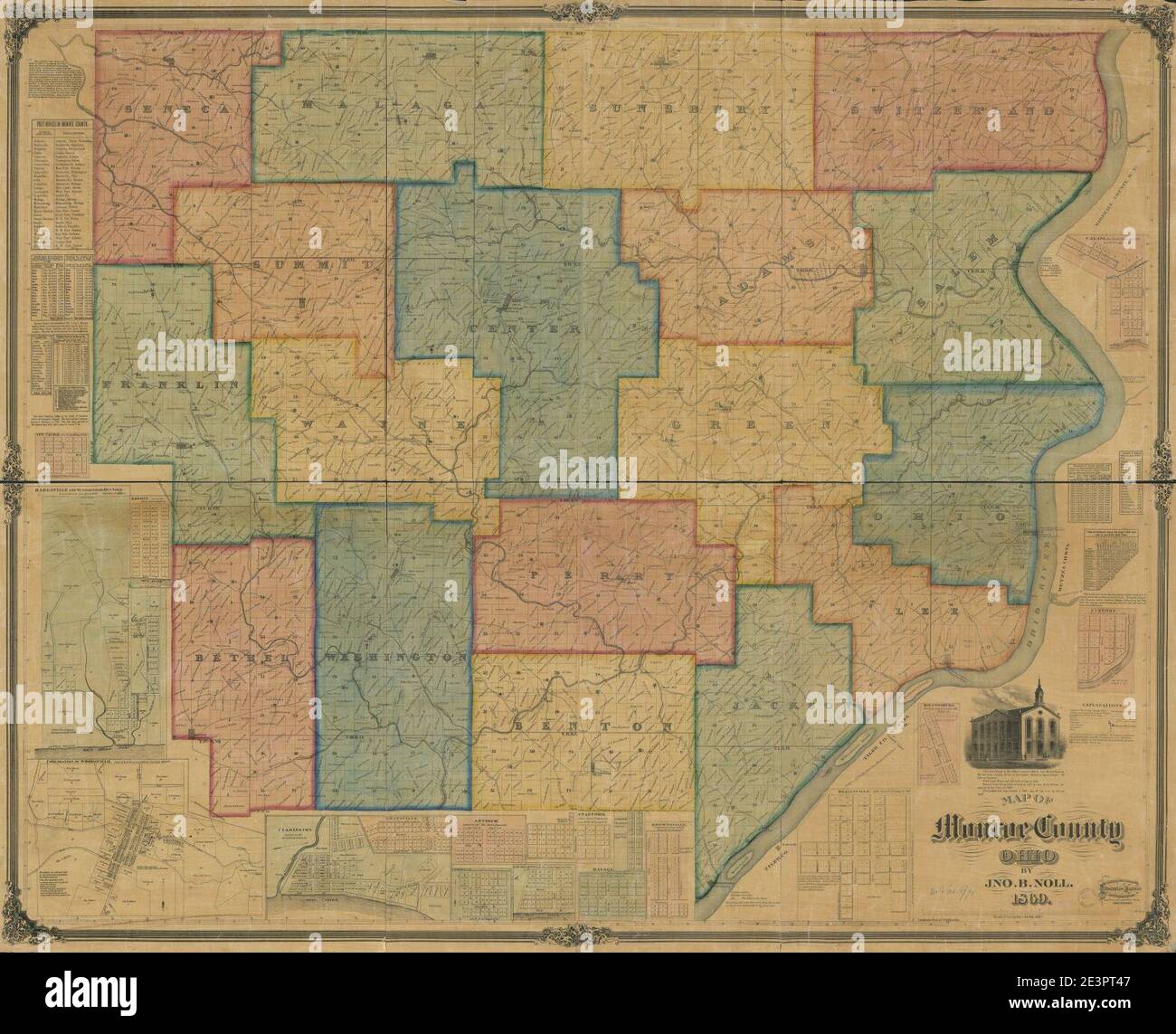 Map of Monroe County, Ohio Stock Photo Alamy