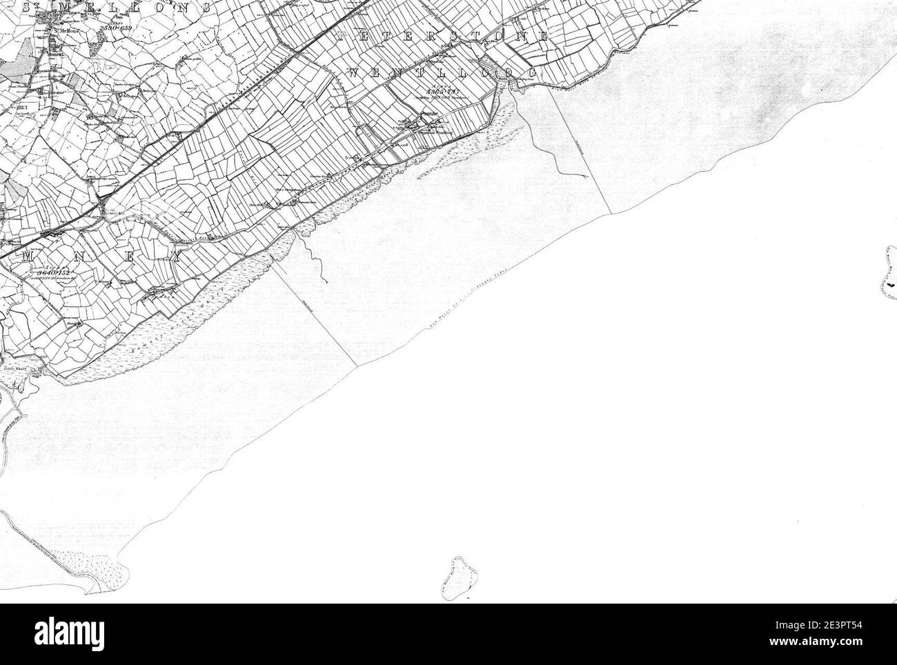Map of Monmouthshire Sheet 038, Ordnance Survey, 18841887 Stock Photo