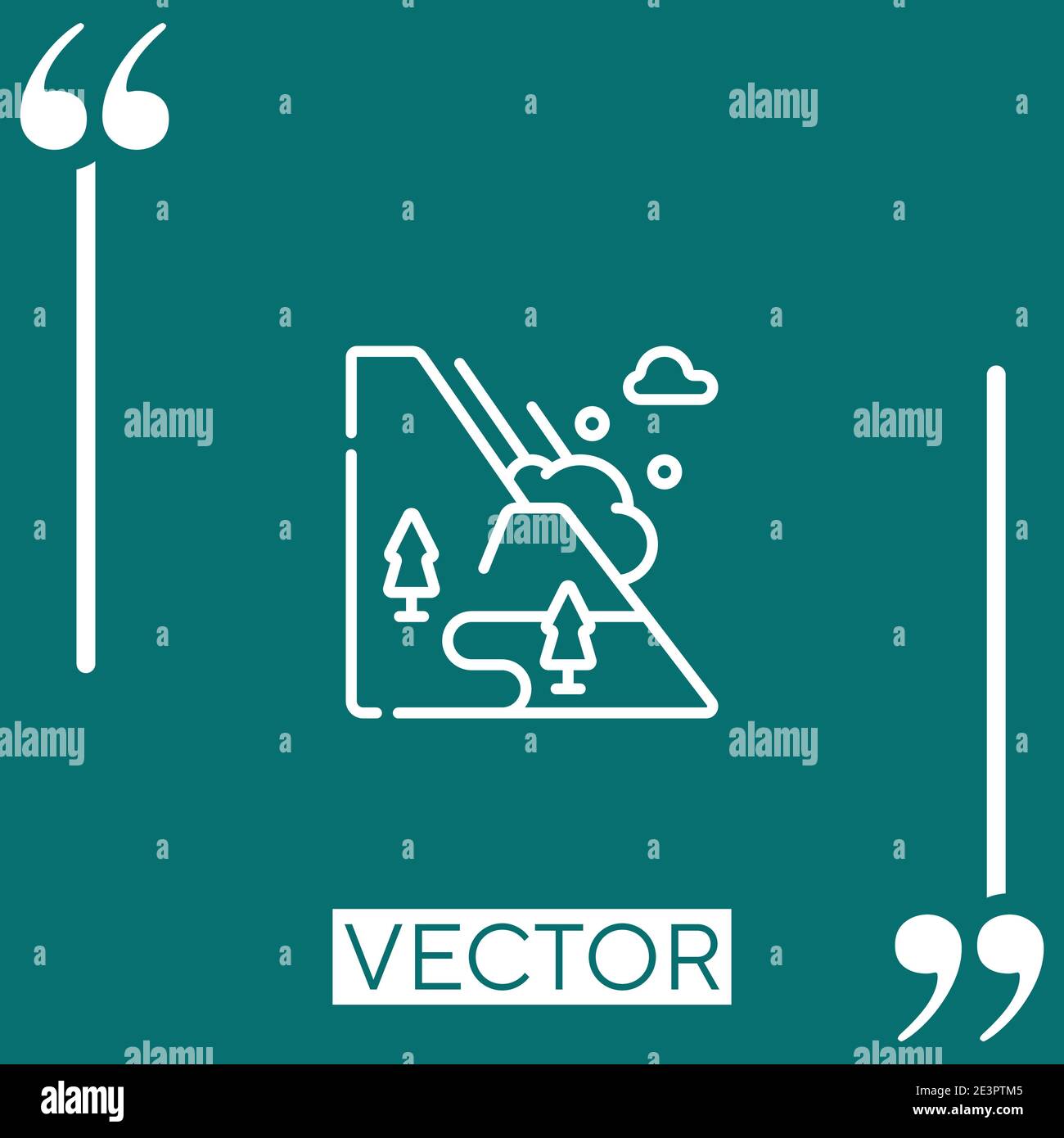 snow avalanche vector icon Linear icon. Editable stroke line Stock Vector