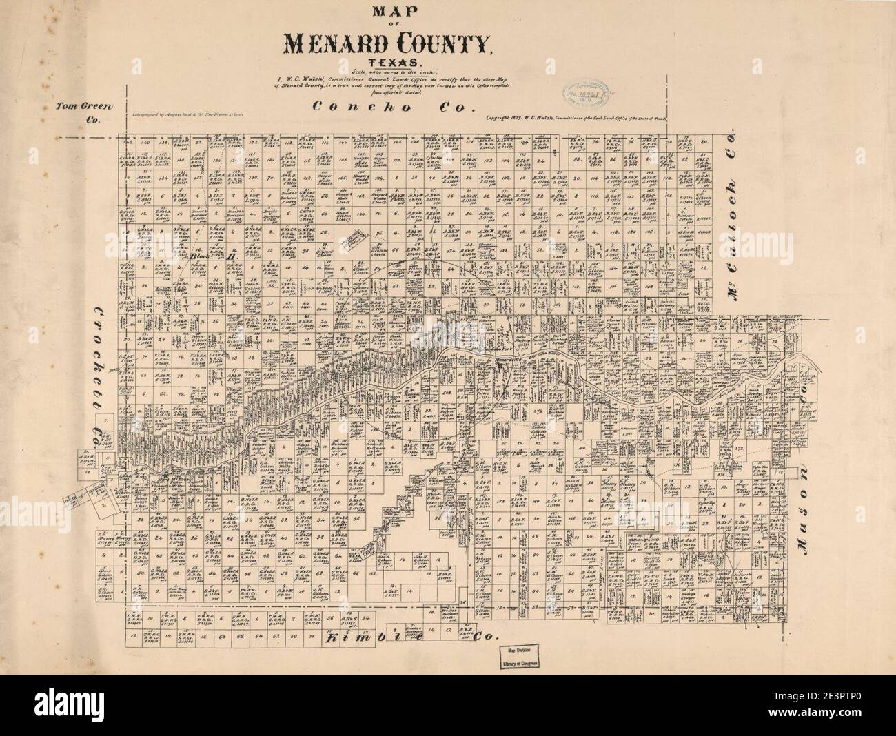 Map of Menard County, Texas Stock Photo Alamy