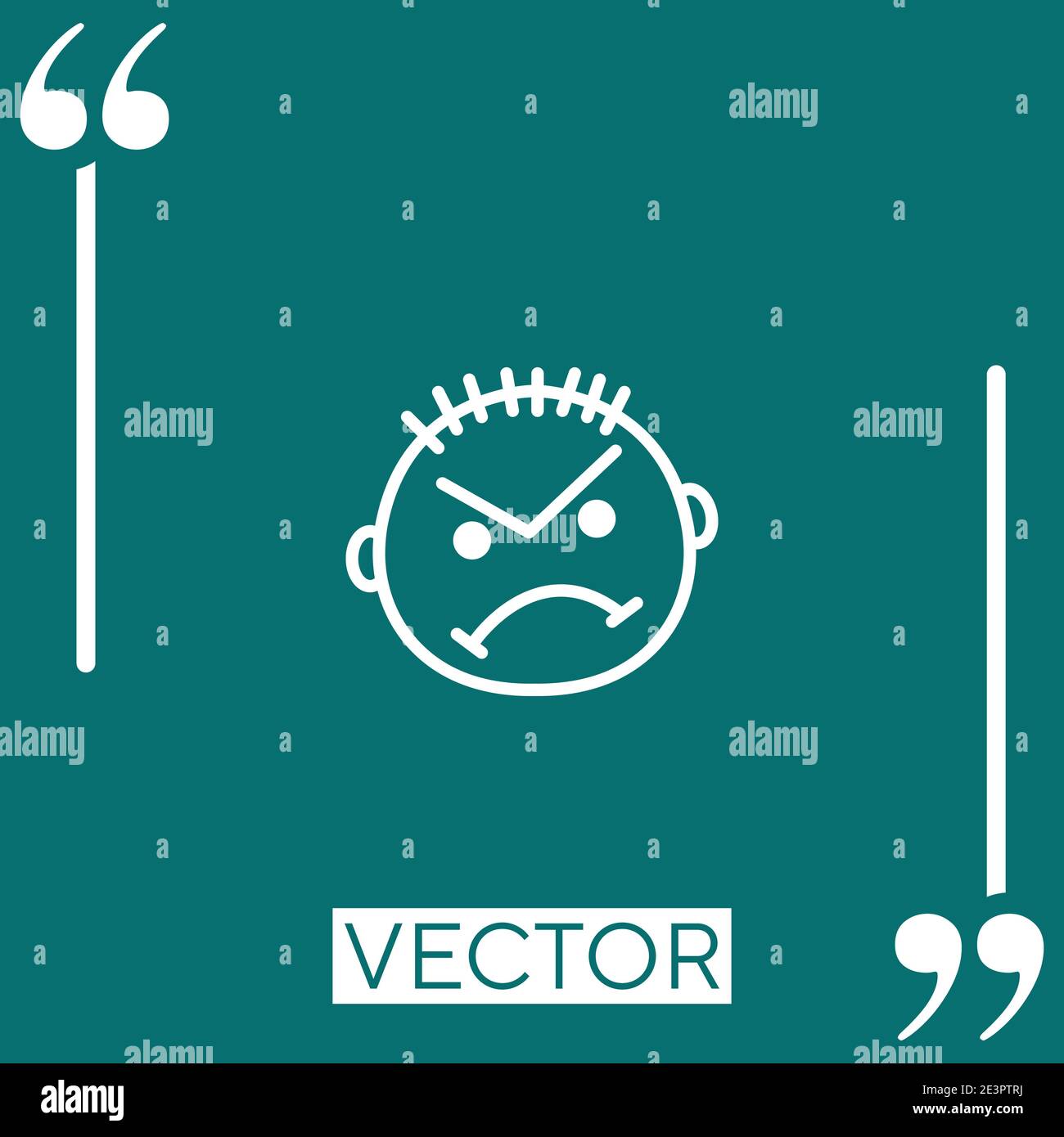 angry vector icon Linear icon. Editable stroke line Stock Vector